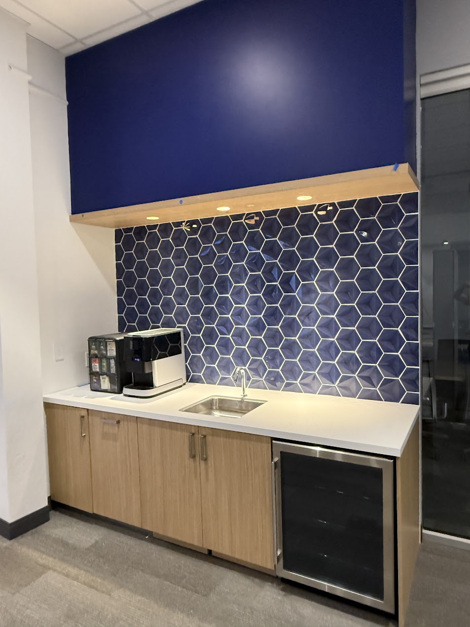 Hexagon tile feature wall